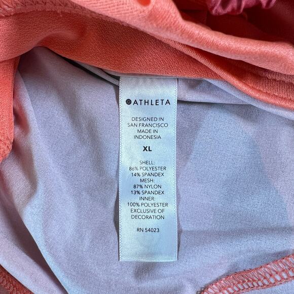 Athleta Make A Splash Printed Mesh Racer Run Short 4" Orange Pink‎ Womens XL - Picture 7 of 8